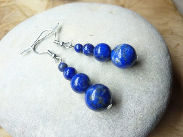 Boucles d'oreilles Lapis lazuli 10-8-6-4 mm