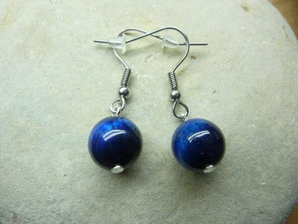 Boucles d'oreilles Oeil de faucon-perles 10 mm