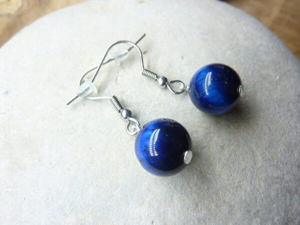 Boucles d'oreilles Oeil de faucon-perles 10 mm
