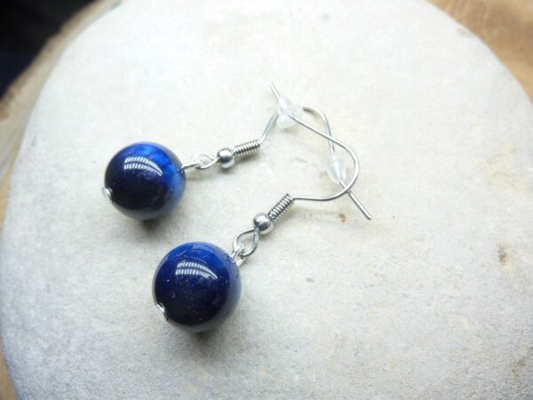 Boucles d'oreilles Oeil de faucon-perles 10 mm