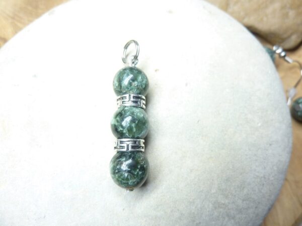 Pendentif Séraphinite - Perles 10 mm