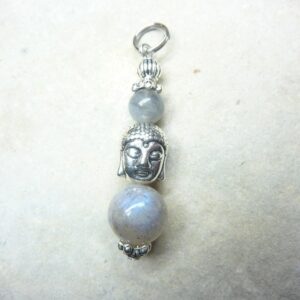 Pendentif Labradorite-perles 10-6 mm