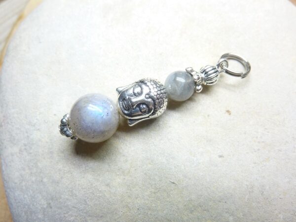 Pendentif Labradorite-perles 10-6 mm
