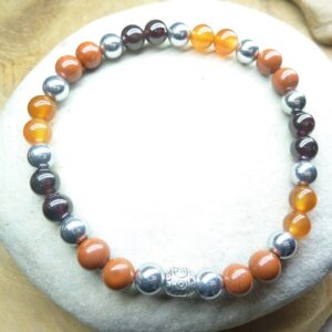 Bracelet circulation sanguine-perles rondes 6 mm