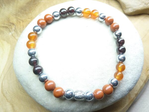 Bracelet circulation sanguine-perles rondes 6 mm