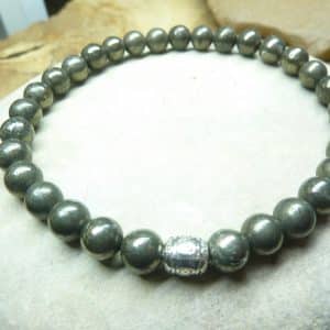 Bracelet Pyrite-perles rondes 6 mm