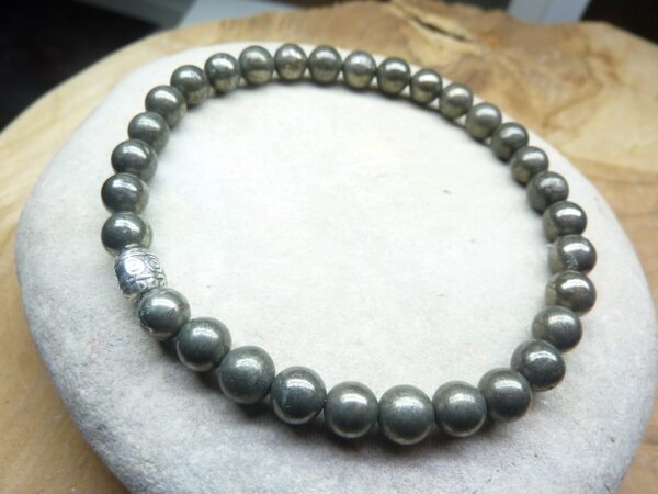 Bracelet Pyrite-perles rondes 6 mm