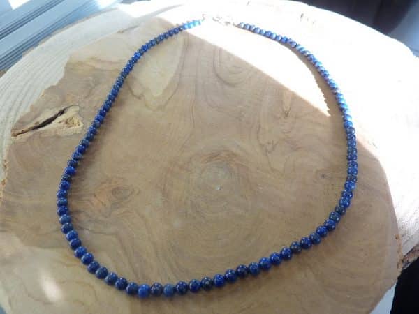 Collier Lapis lazuli-perles rondes 4 mm