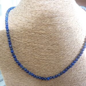 Collier Lapis lazuli-perles rondes 4 mm