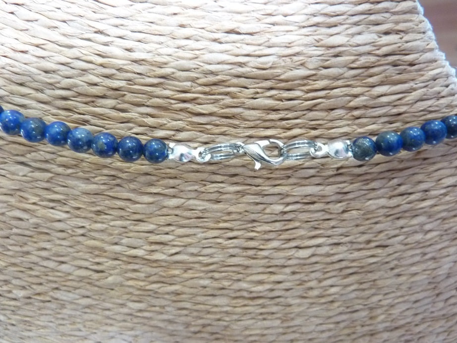 Collier Lapis lazuli-perles rondes 4 mm