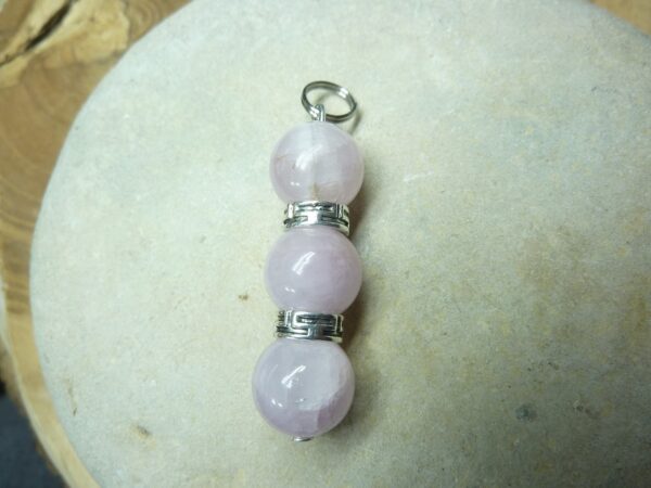 Pendentif Kunzite-perles 10 mm