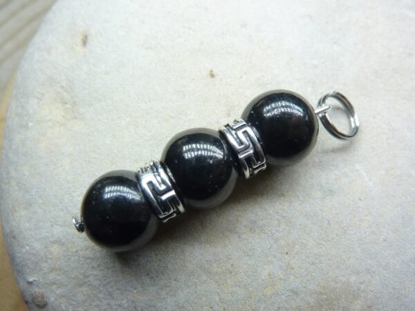 Pendentif Shungite-Perles rondes 10 mm