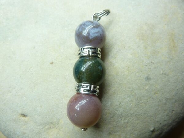 Pendentif Agate Indienne - Perles rondes 10 mm