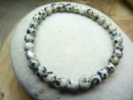 Bracelet Jaspe Dalmatien-Perles rondes 6 mm