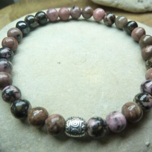 Bracelet Rhodonite-Perles rondes 6 mm