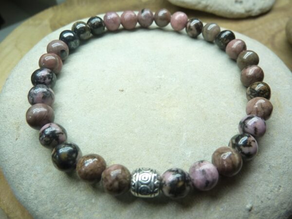 Bracelet Rhodonite-Perles rondes 6 mm