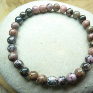 Bracelet Rhodonite-Perles rondes 6 mm