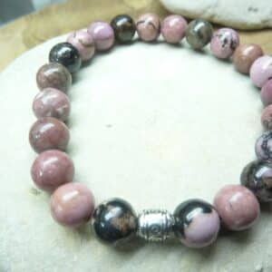 Bracelet Rhodonite-Perles rondes 8 mm