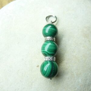 Pendentif Malachite perles 10 mm