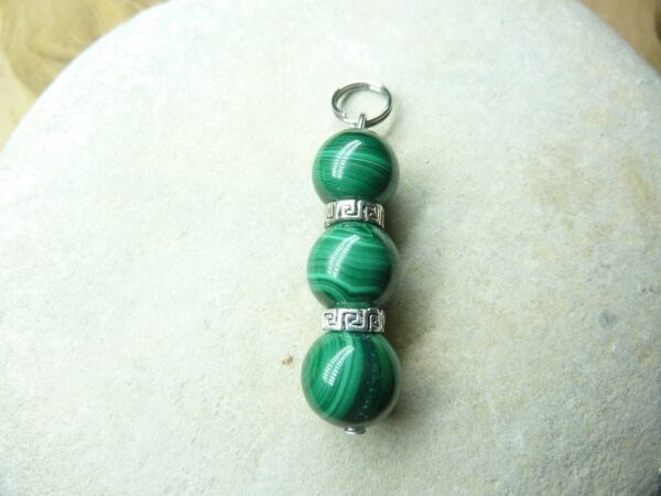 Pendentif Malachite perles 10 mm