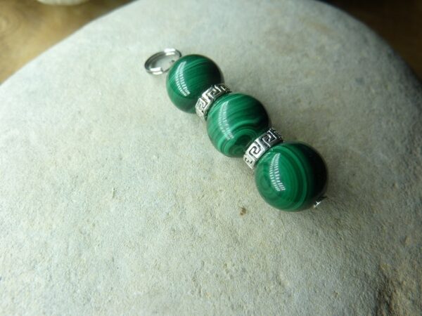Pendentif Malachite perles 10 mm