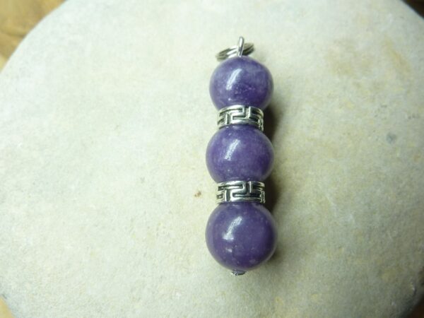 Pendentif Lépidolite-Perles 10 mm