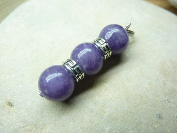 Pendentif Lépidolite-Perles 10 mm