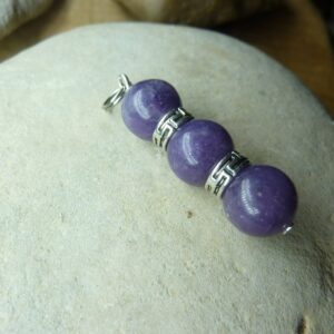 Pendentif Lépidolite-Perles 10 mm