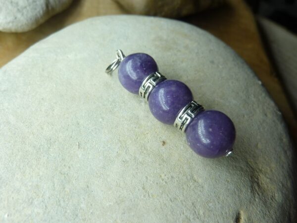 Pendentif Lépidolite-Perles 10 mm