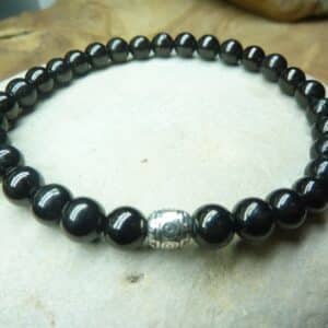 Bracelet Jais-Perles 6 mm