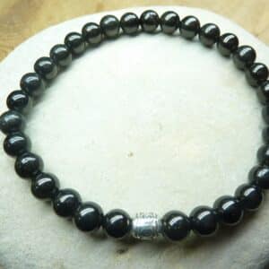 Bracelet Jais-Perles 6 mm