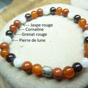 Bracelet fertilité-grossesse-Fécondation Pierre de lune-Cornaline