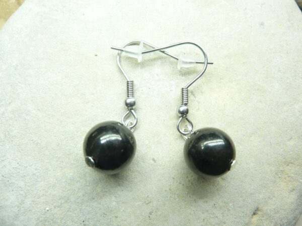 Boucles d'oreilles Jais-Perles 10 mm