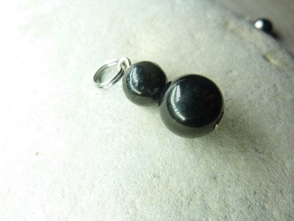 Pendentif Jais-Perles 10-8 mm