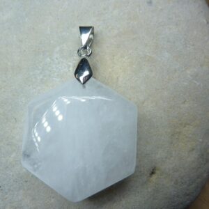 Pendentif quartz cristal de roche sceau de Salomon