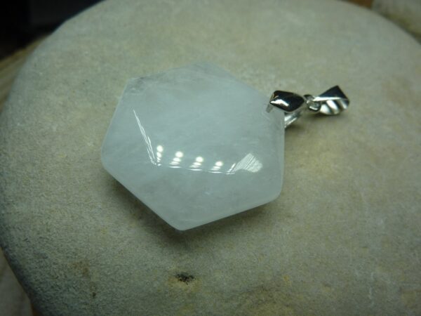 Pendentif quartz cristal de roche sceau de Salomon