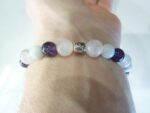 Bracelet Quartz rose-Pierre de lune-Améthyste