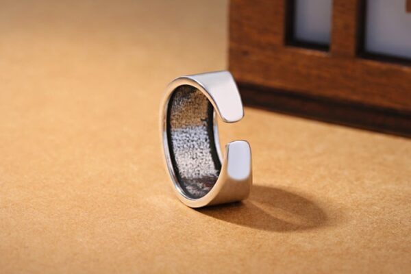 Bague géométrique rhomboïde réglable en argent