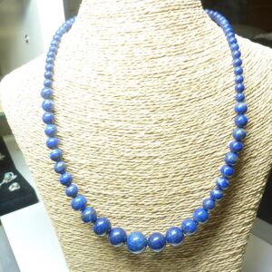 Collier lapis lazuli perles rondes 6 à 14 mm