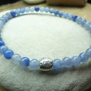 Bracelet Aventurine bleue - Perles rondes 4 mm