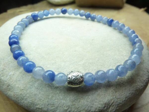 Bracelet Aventurine bleue - Perles rondes 4 mm