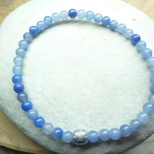 Bracelet Aventurine bleue - Perles rondes 4 mm