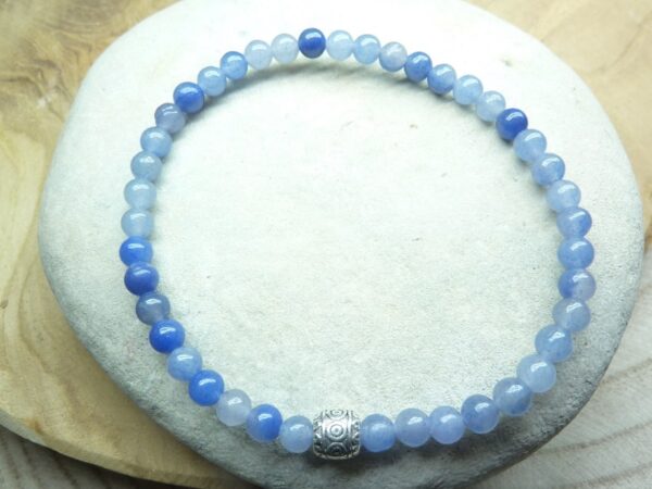Bracelet Aventurine bleue - Perles rondes 4 mm