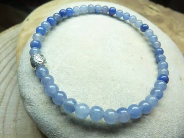 Bracelet Aventurine bleue - Perles rondes 4 mm