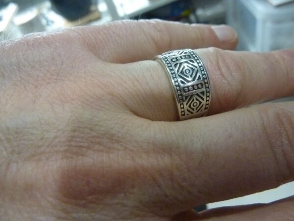 Bague géométrique rhomboïde réglable en argent