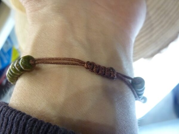 Bracelet Unakite épidote réglable