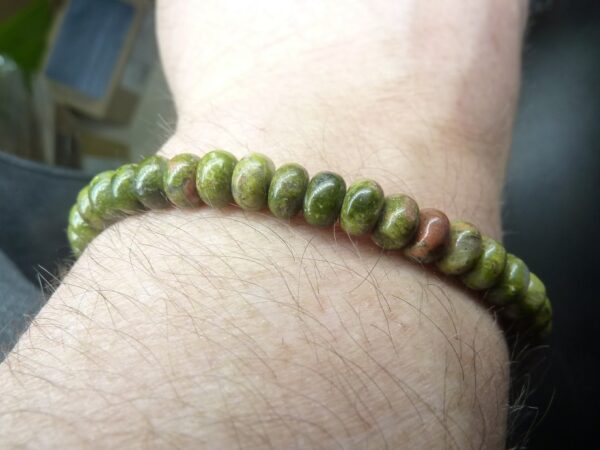 Bracelet Unakite épidote réglable