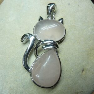 Pendentif Quartz rose chat