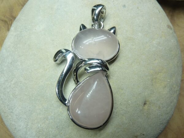 Pendentif Quartz rose chat