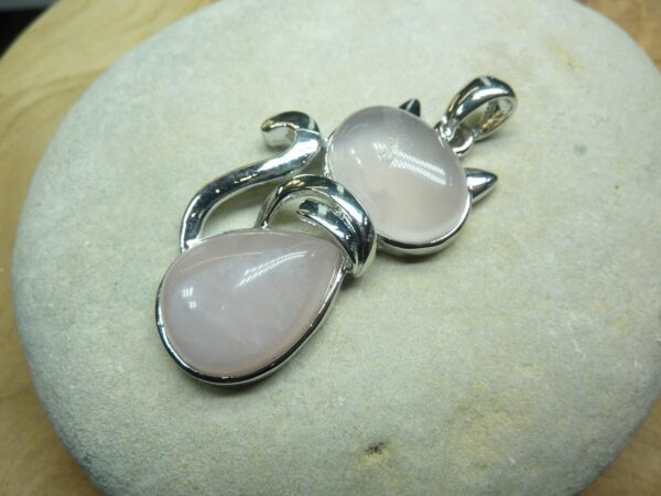 Pendentif Quartz rose chat